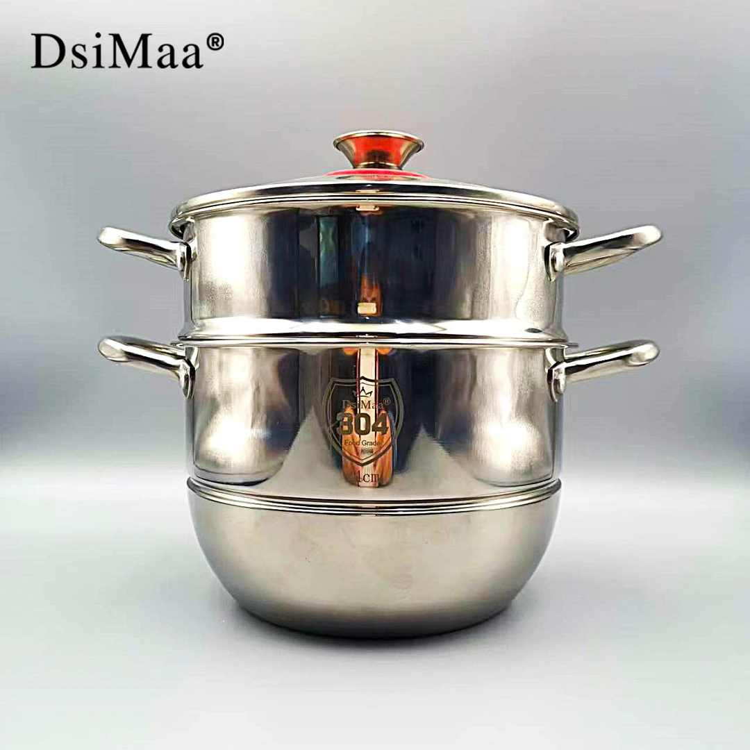 DsiMaa丹斯曼/两层蒸汤锅23.5cm 加厚蒸煮炖蒸鱼馒头电磁炉燃气炉