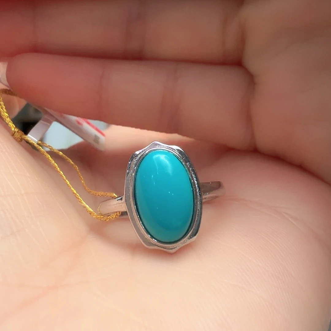 绿松石银S925镶嵌戒指