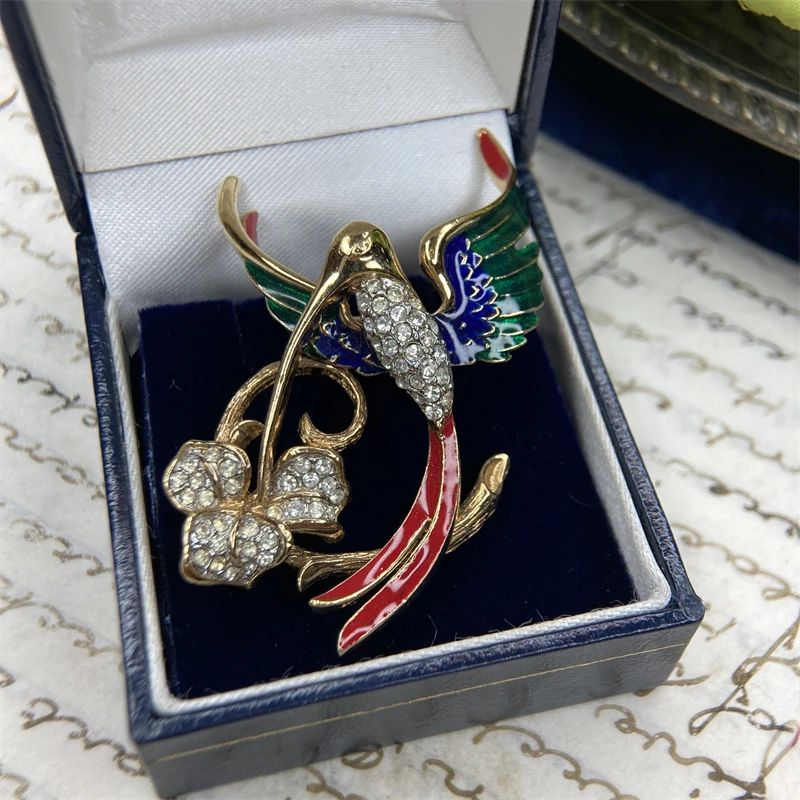 合金胸针 A&S珐琅蜂鸟胸针2-15【2071226-035】