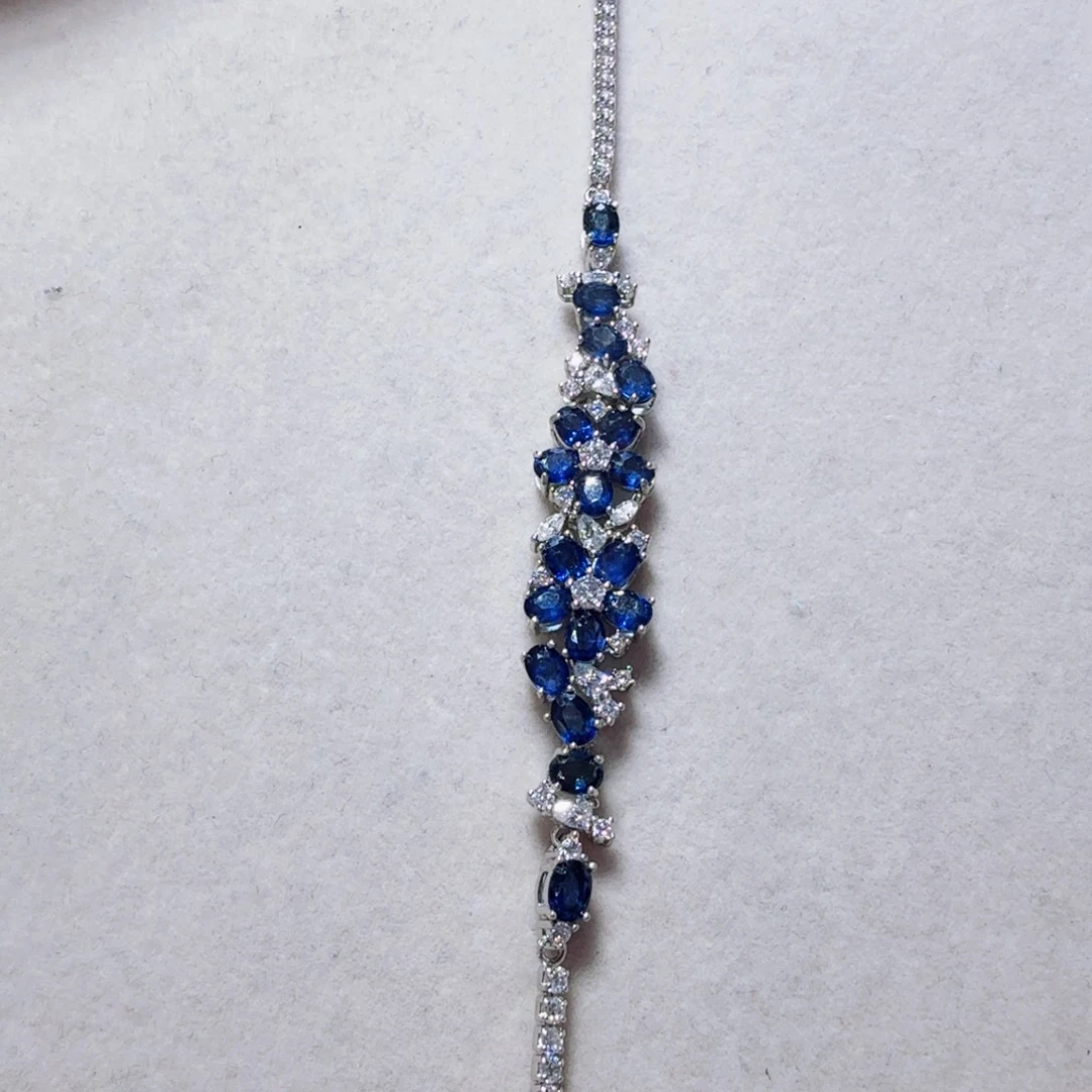 蓝宝石手链银S925镶嵌