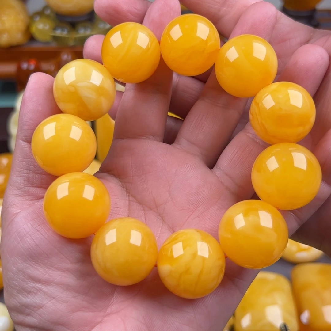 琥珀颈饰未镶嵌纯天然蜜蜡