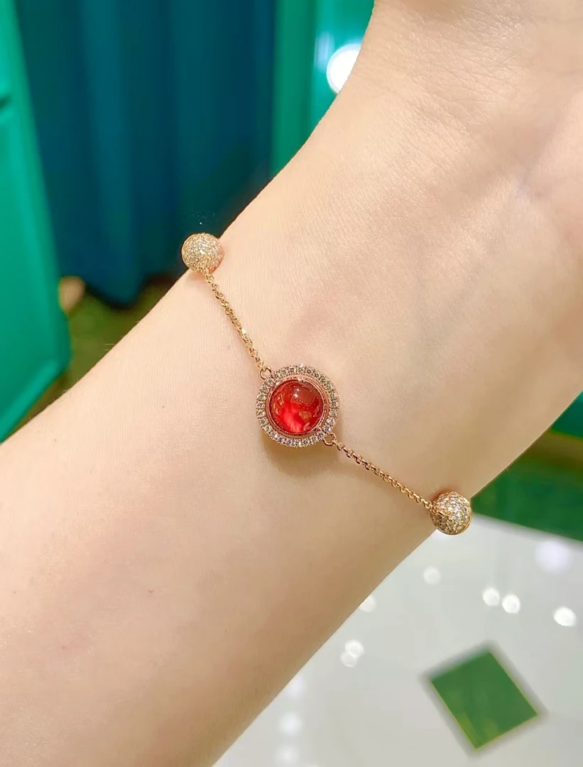 铜合金手链 毒饰高定  轻奢款红色珠珠星球手链KG8702