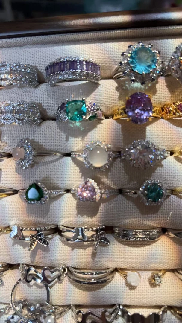 合金锆石戒指 戒指 锆石戒指 对对碰戒指