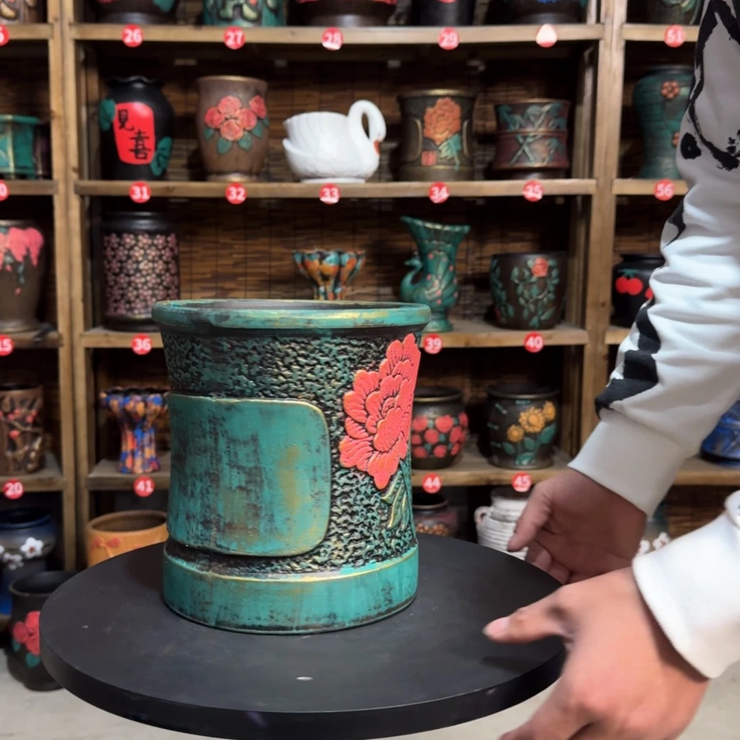 带孔高端浮雕花盆炸炸炸