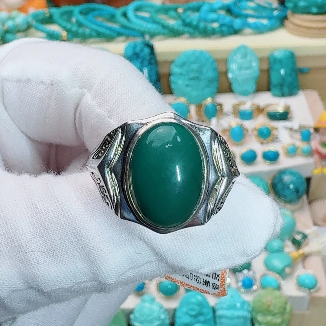 绿松石银S925镶嵌珠宝奇石