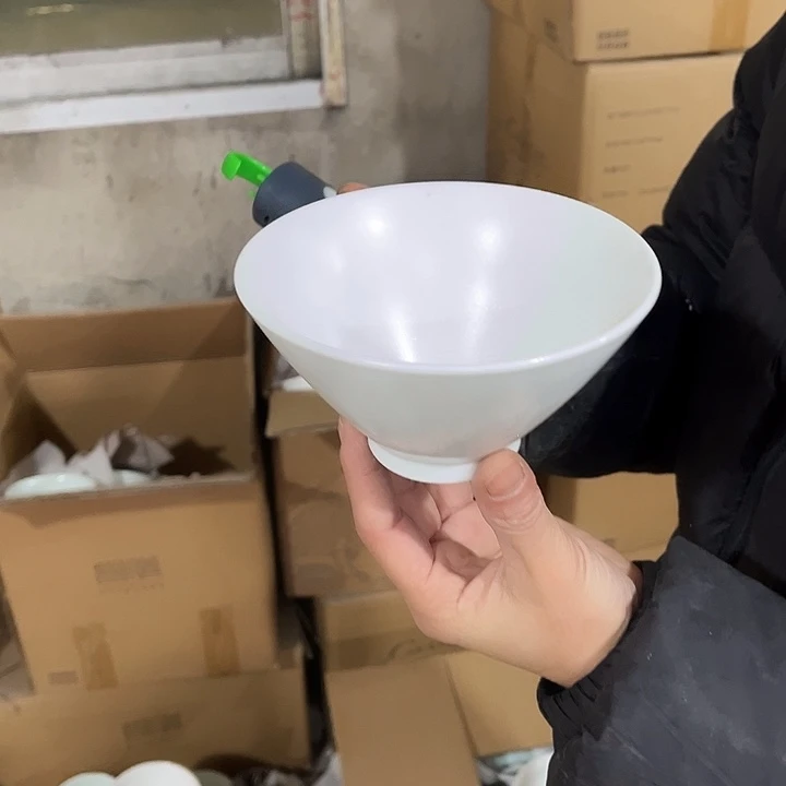 瓷片高白泥5英寸斗笠米饭碗四个微瑕包邮