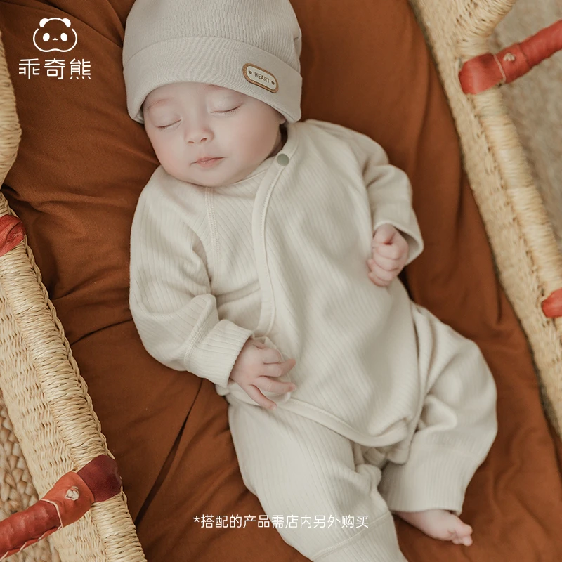 【轻暖绒】新生婴儿连体衣蓄热秋冬季保暖睡衣发热宝宝哈衣和尚服