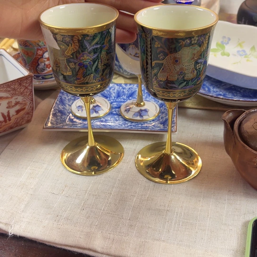 瓷片啊*百兽图高脚杯