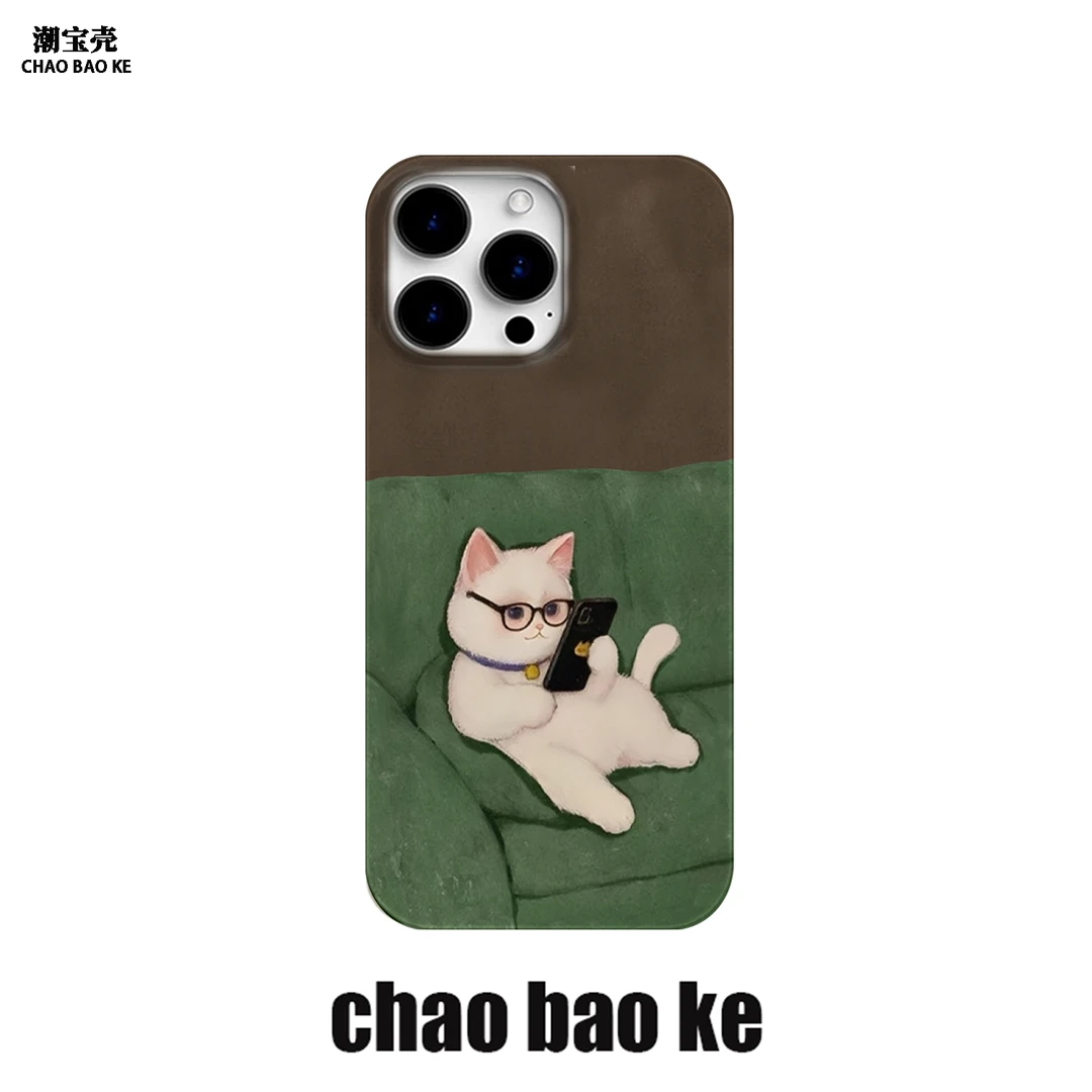 手机沙发猫适用于苹果16promax手机壳iphone15pro趣味14/13可爱12