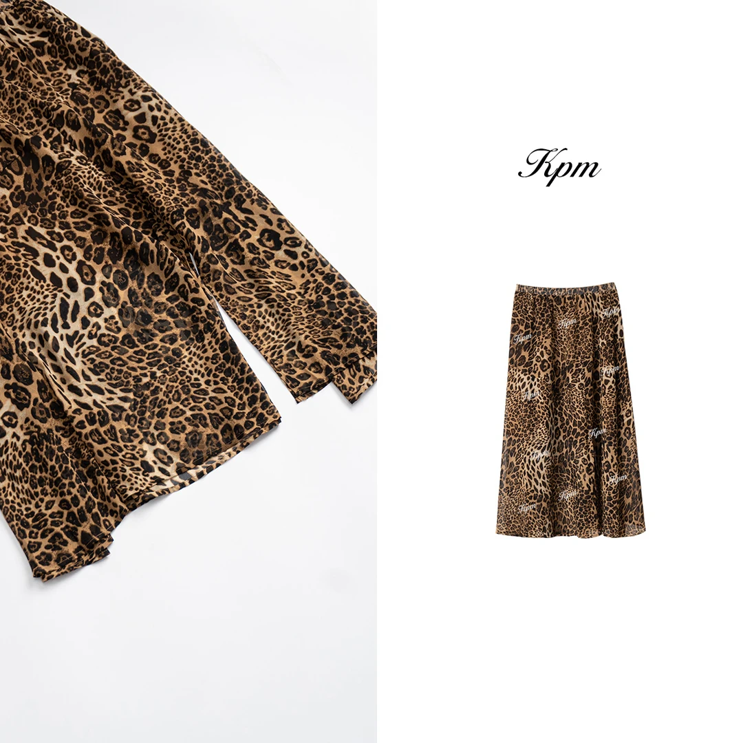 2025夏季新品设计感百搭显瘦气质中高腰豹纹A字半身裙女JN7895