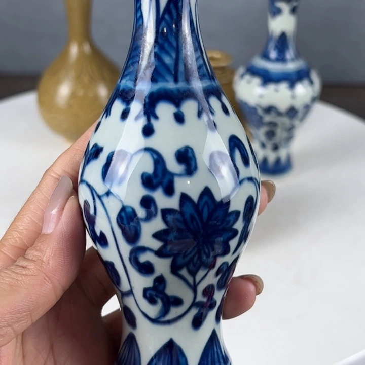 九***叶摆件青花手把件出