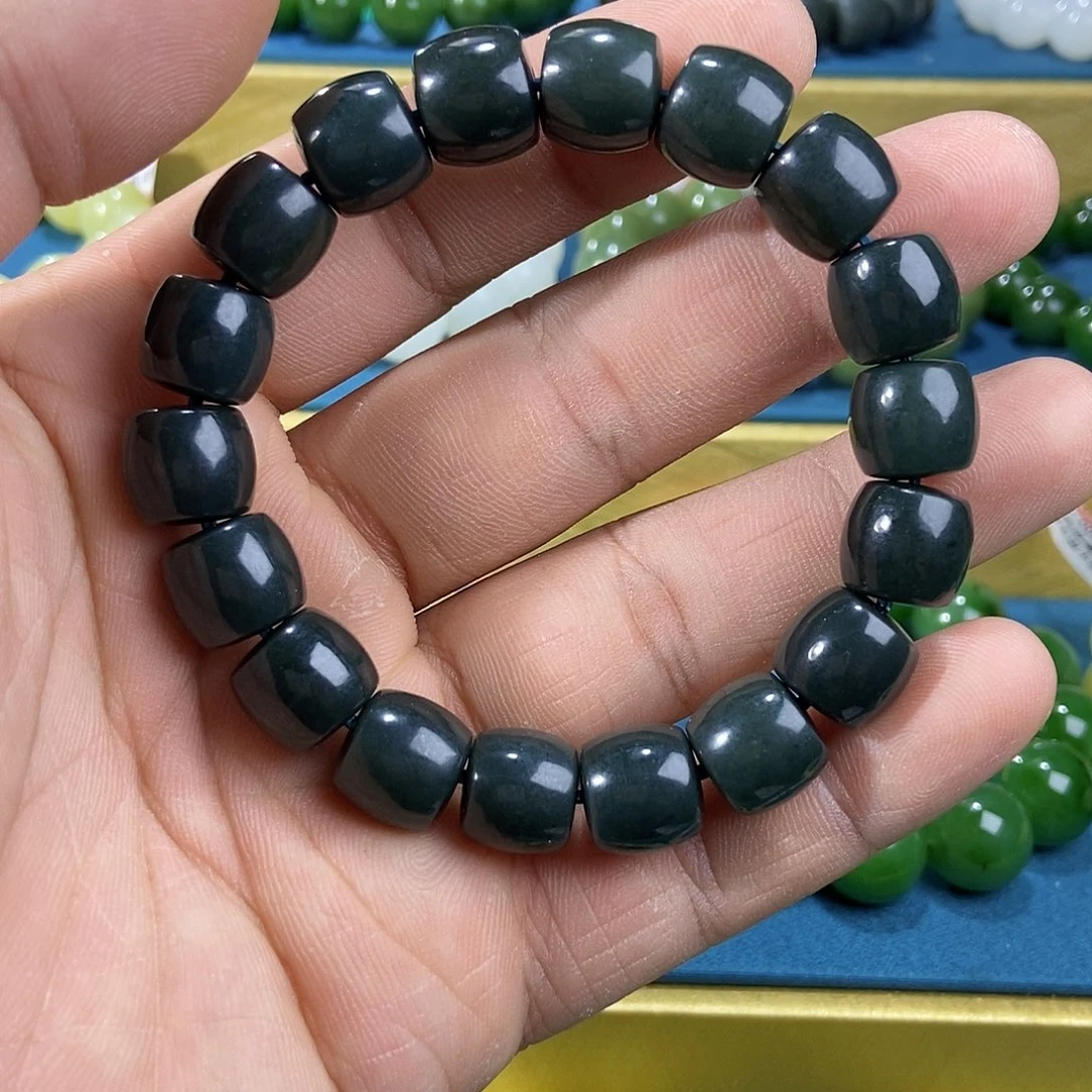 手串未镶嵌和田玉纯天然卡12新疆且末料沙枣青手串多样性发一