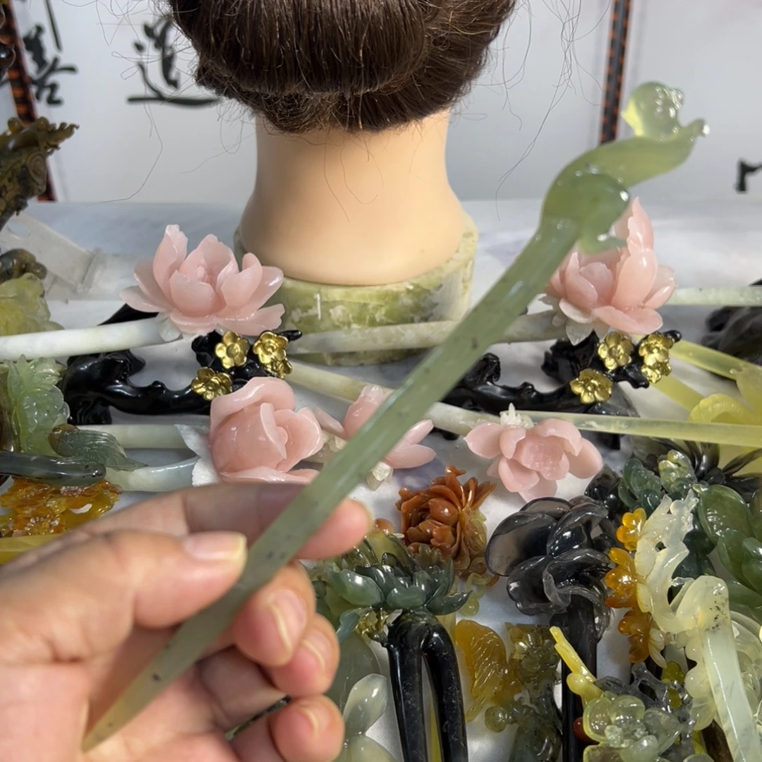 蛇纹石玉未镶嵌发饰