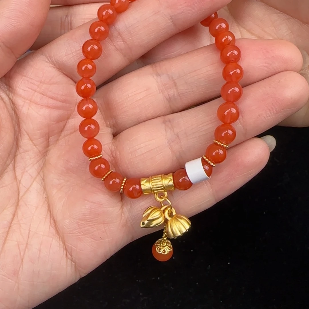 南红玛瑙手串未镶嵌