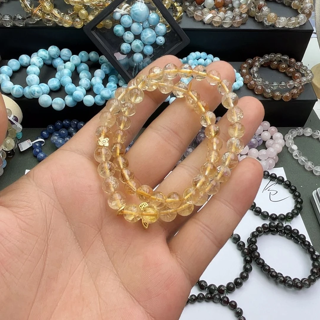 水晶手链未镶嵌卡7+黄塔晶双圈