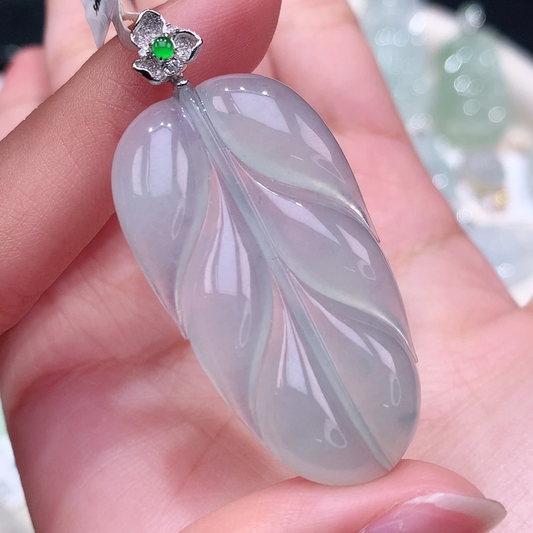 颈饰18K金镶嵌翡翠42.8-23.5-5