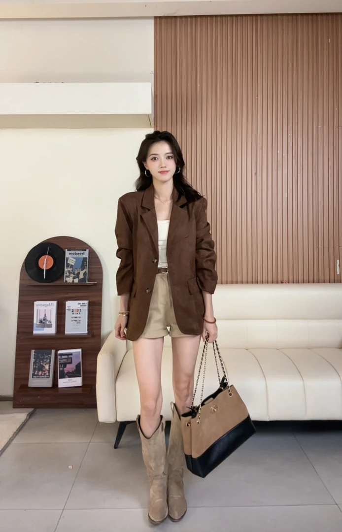 2025秋新款复古美拉德西装外套女显瘦外套上衣