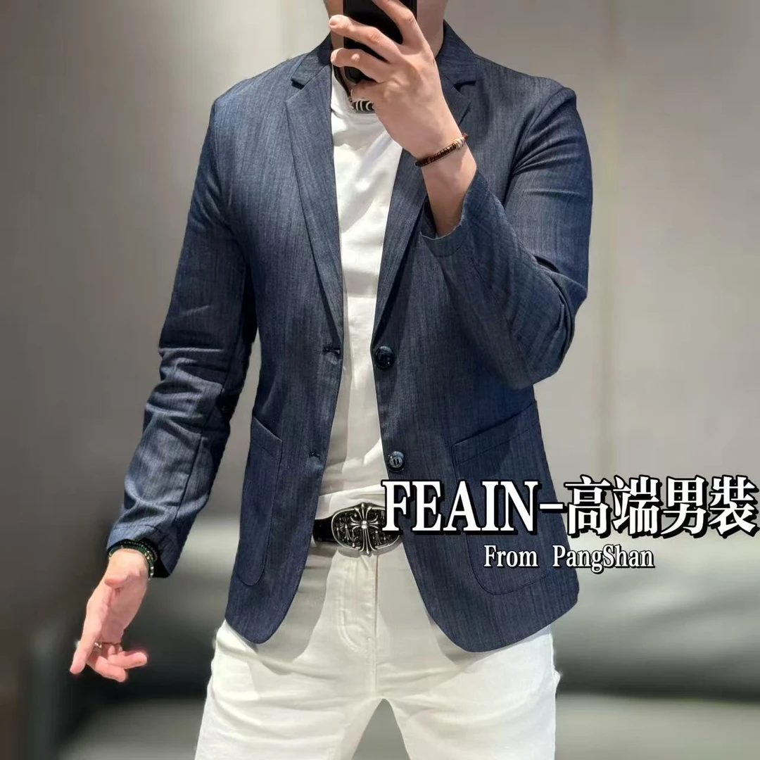 【天丝牛仔棉】高端水洗软牛仔立体修身裁剪工艺小西装6617