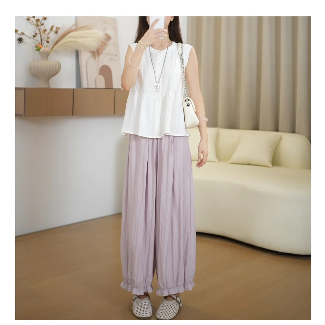 小个子速干防晒灯笼裤女2025夏季薄款山本休闲裤子