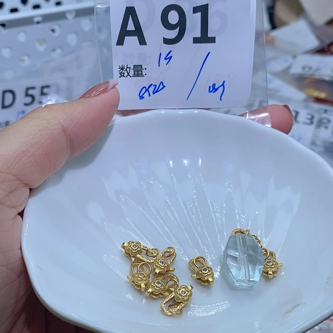 水晶珠宝半成品银S925镶嵌A91