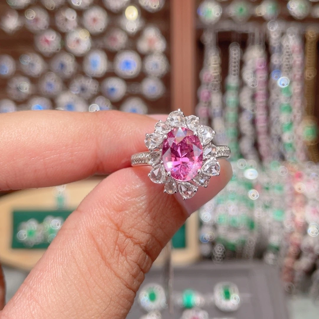 戒指彩色蓝宝石18K金镶嵌2.06ct 无烧