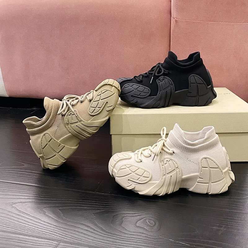 丑萌飞织运动鞋2025年春季夏季网面薄款透气轻便跑步健身百搭潮鞋