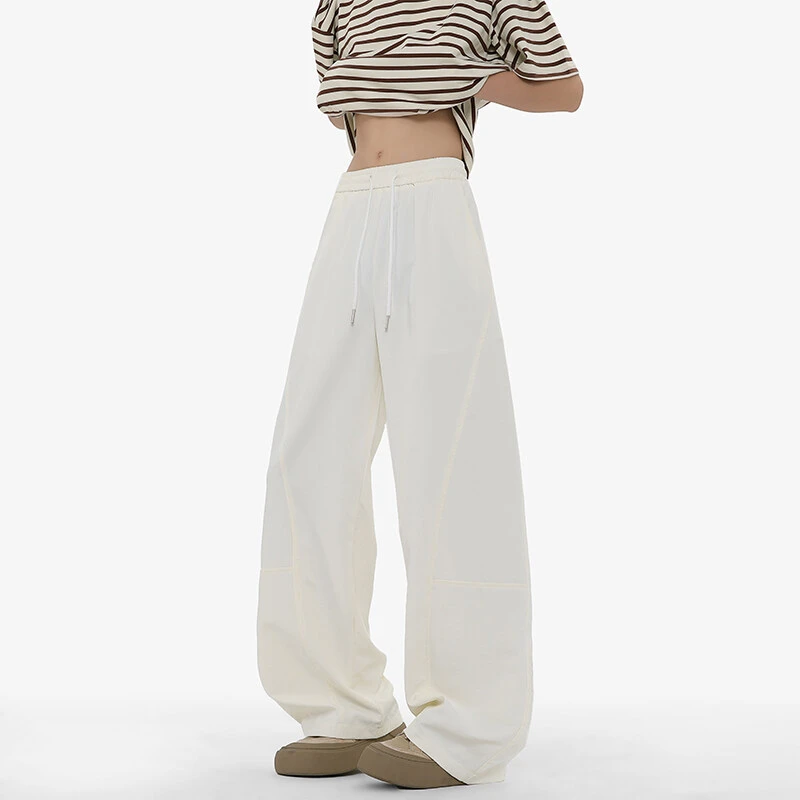 夏季冰丝弯刀垂感休闲裤轻薄男女美式复古宽松休闲百搭潮流长裤