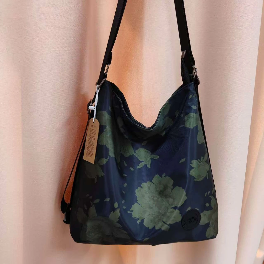 【GMN】底长38高38厚度11国风单肩双肩背包百搭通勤3708复古绿牡丹