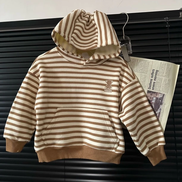 儿童连帽条纹卫衣