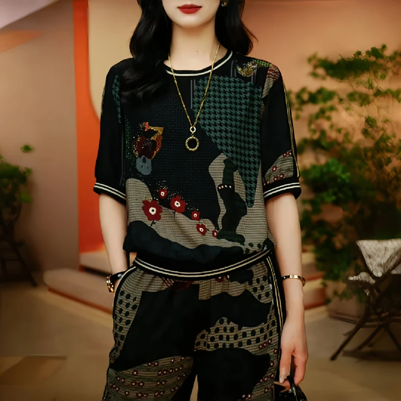 逸趣繁花-新款2025时尚舒适百搭减龄优雅轻奢气质套装