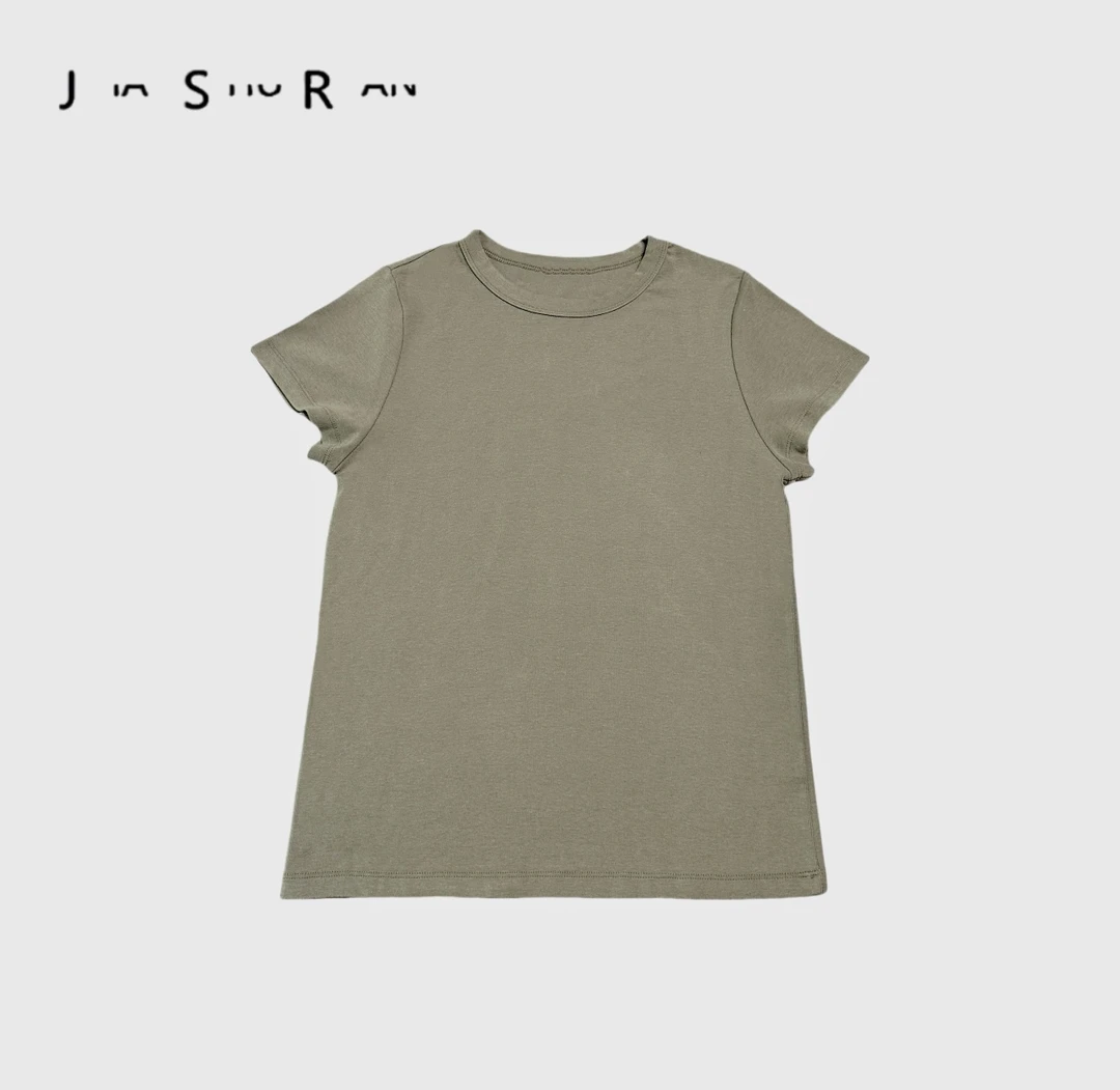 JSR studio 柔顺轻盈弹力软糯圆领修身短袖