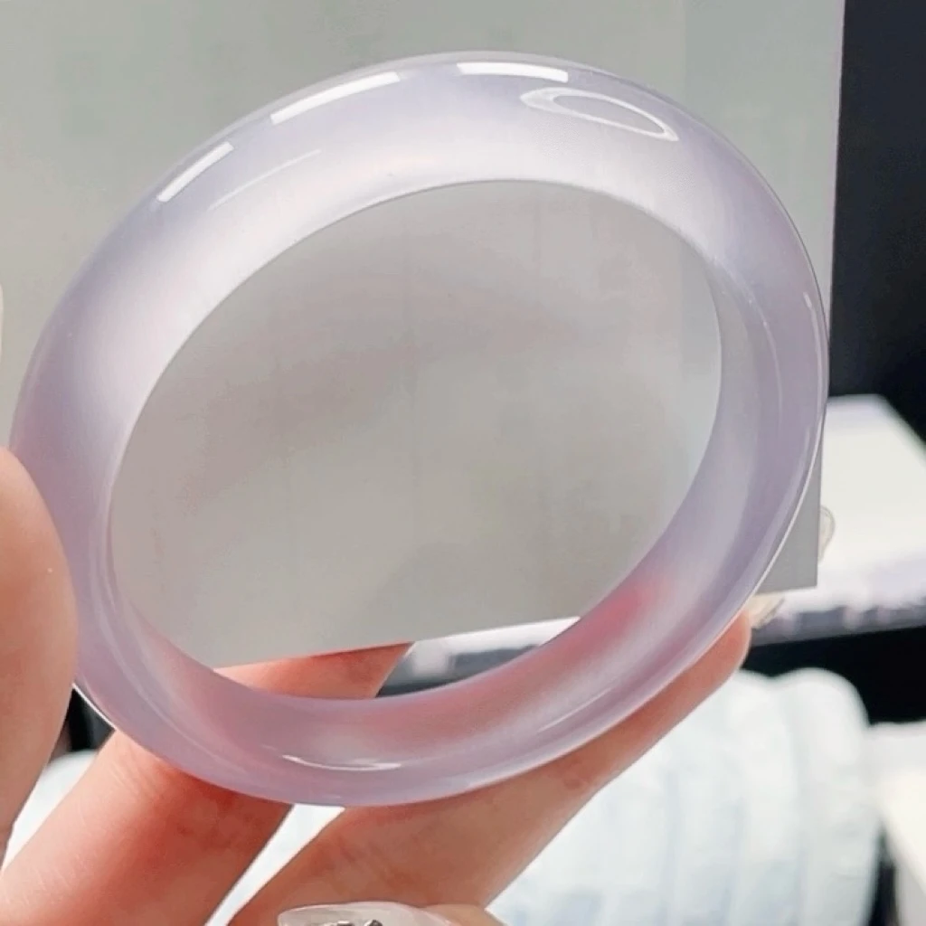 冰冰紫手镯 冰透优雅 54圈口