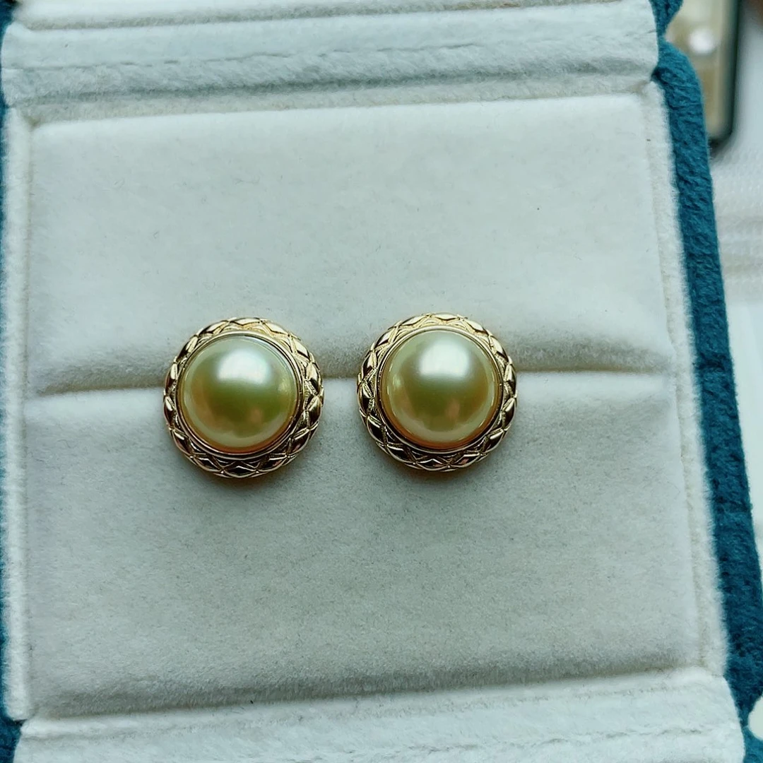 S***.耳饰银S925镀金镶嵌拼合珍珠（马贝珠）