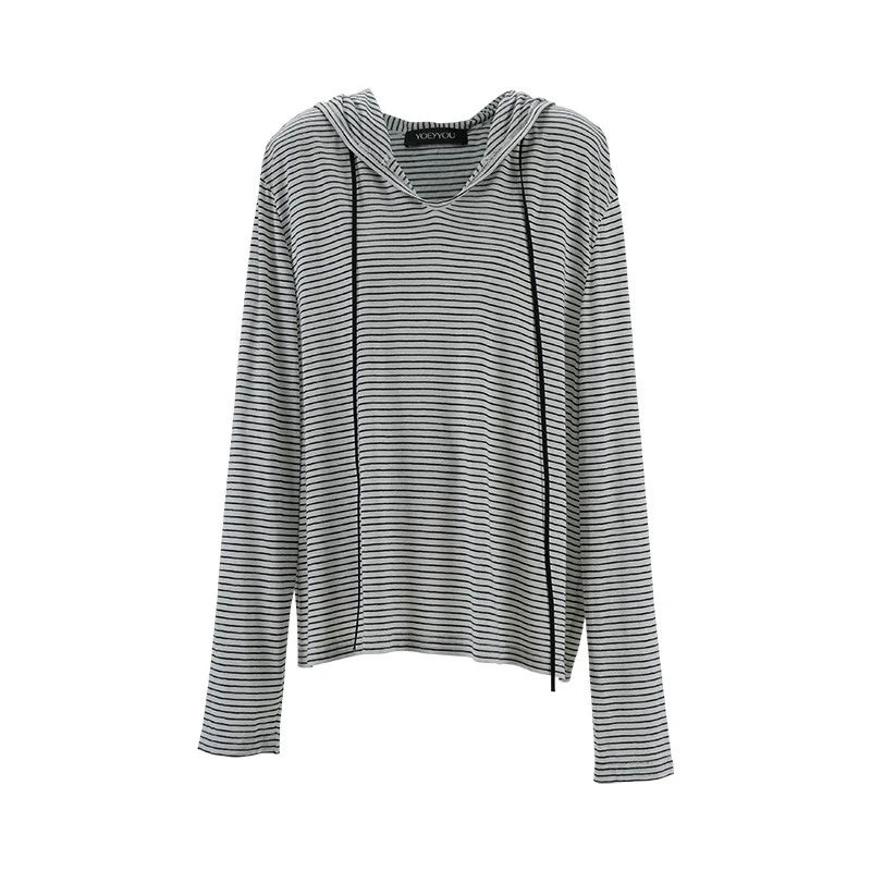 YOEYYOU设计师品牌连帽宽松长袖条纹上衣25春夏新品SOLSOL买手店
