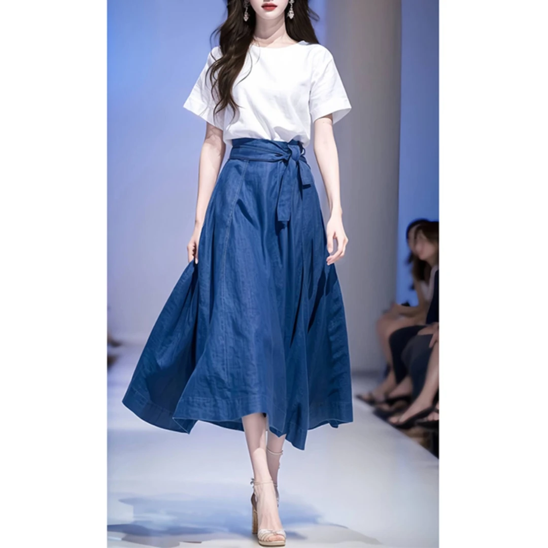 今年流行漂亮夏季女装时尚高级感小洋装松弛感穿搭半身裙两件套装