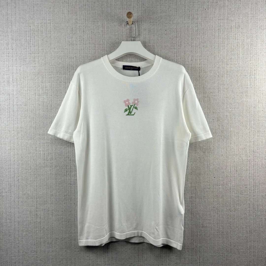 99新 LouisVuitton/路易威登 花卉字母印花圆领短袖/L/编号8580