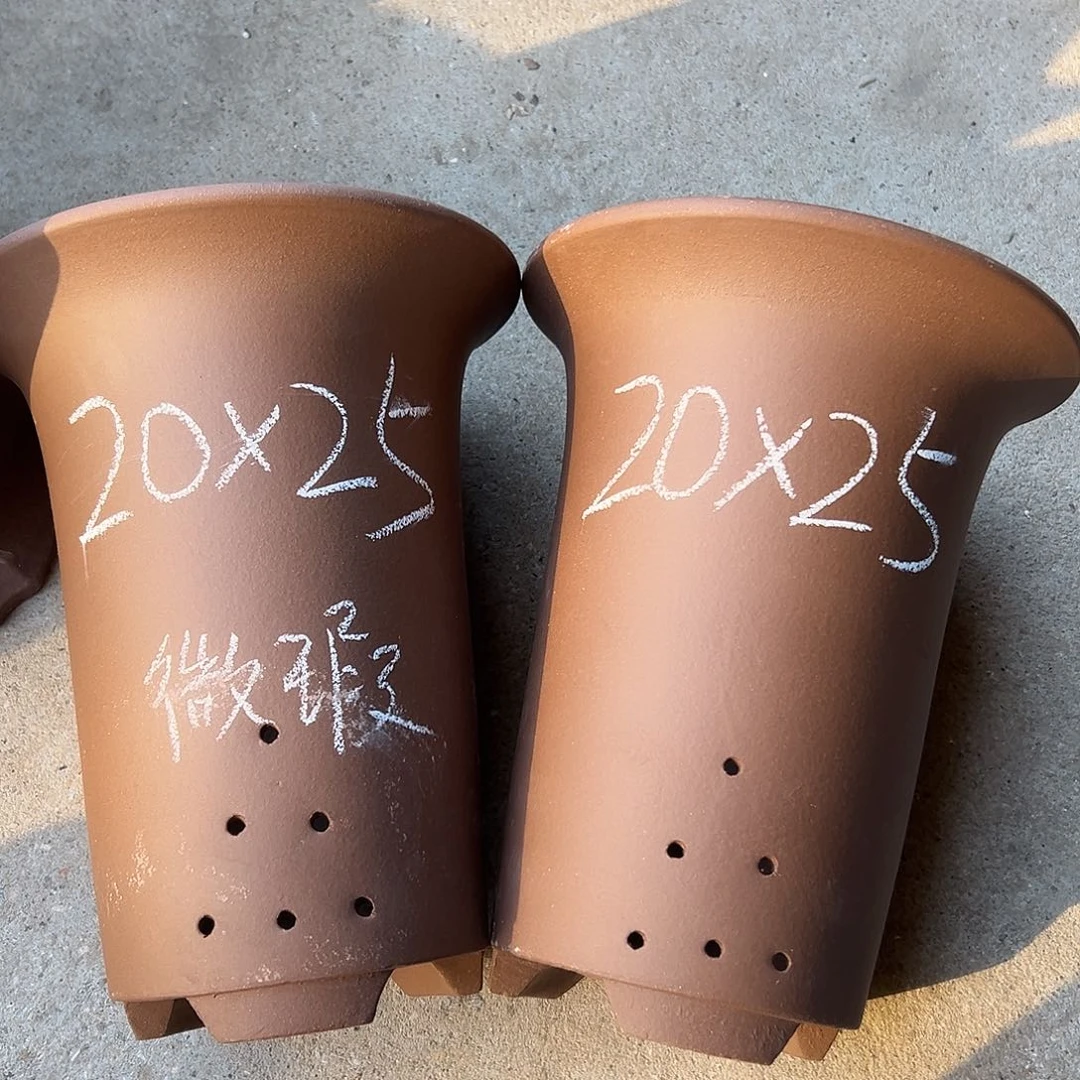紫砂花盆宜兴紫砂花盆2只
