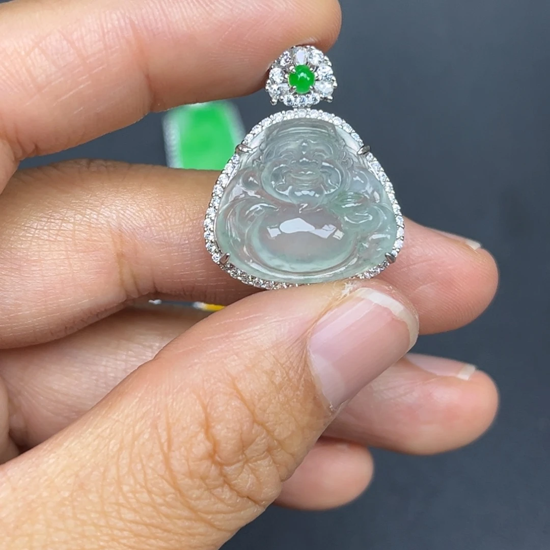 翡翠银S925镶嵌吊坠(不含链)