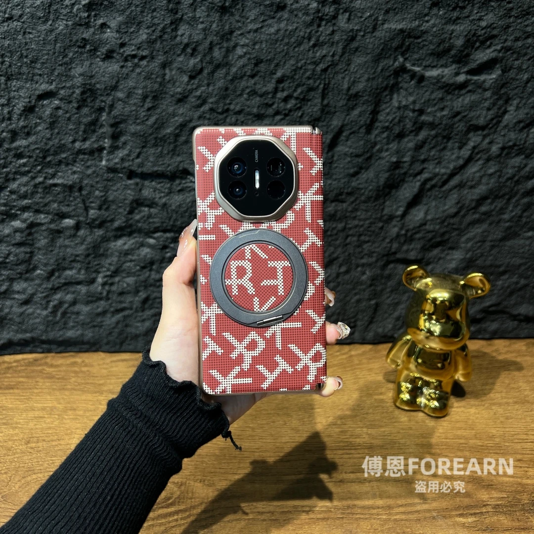 适用于华为matex5手机壳双中轴折叠屏x5真皮新款matex3磁吸ALT-AL