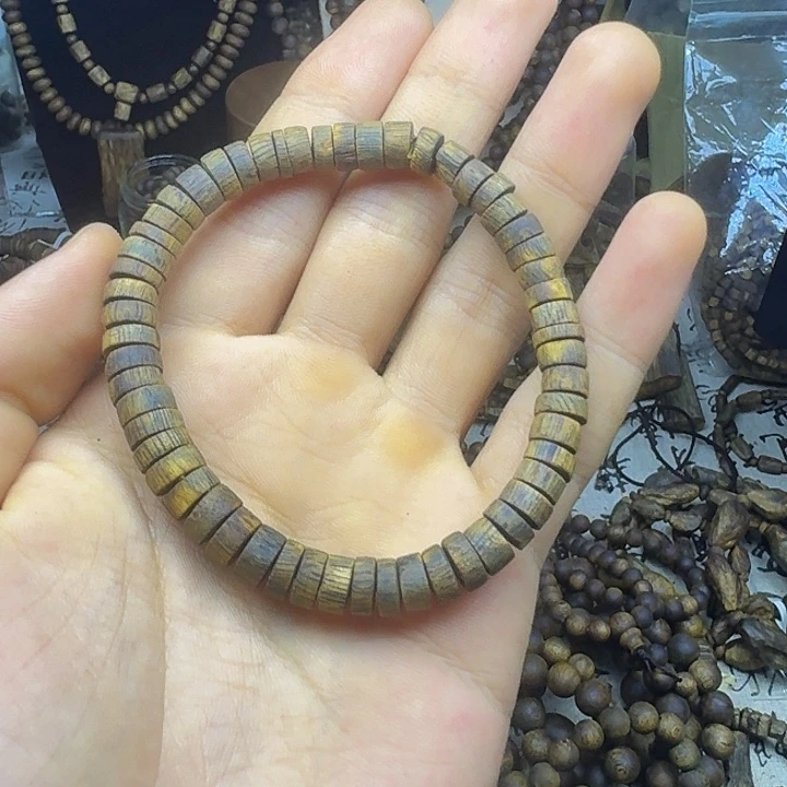 沉香沉香碎屑沉水厚片片珠单圈