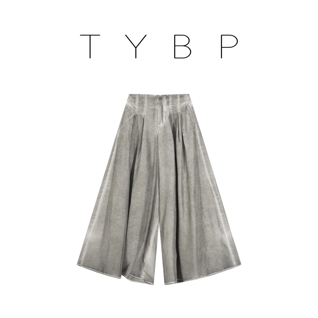 薄款夏季直筒休闲阔腿裤高腰桑蚕丝老钱风穿搭休闲裤出游百搭小众