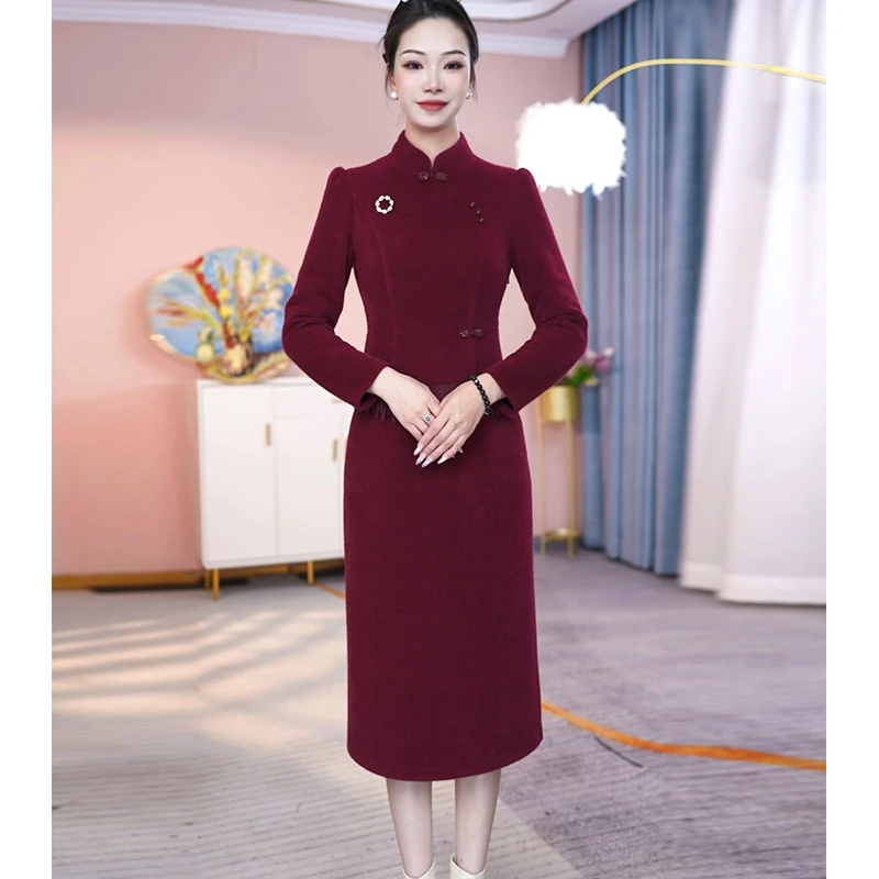 JG-24D283 新款2024年冬季优雅气质连衣裙时尚显瘦 M-4XL