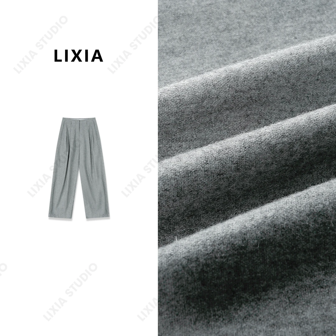 LIXIA【布伦街】小众ins风直筒休闲裤-A6961