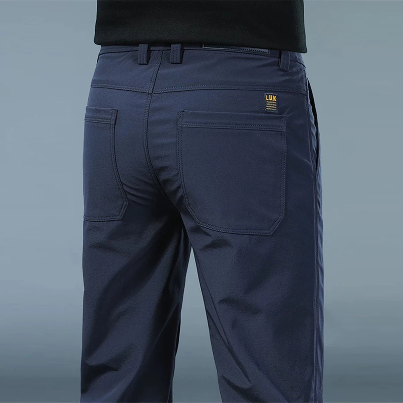 Leekody香港2025秋冬季新款高端休闲裤男款弹力商务修身直筒长裤