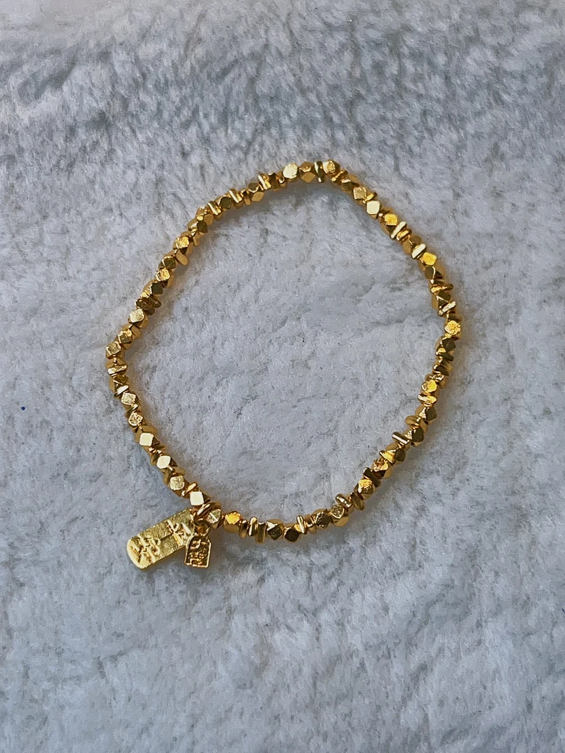 足金999真金古法金纯黄金碎金子健康平安手串