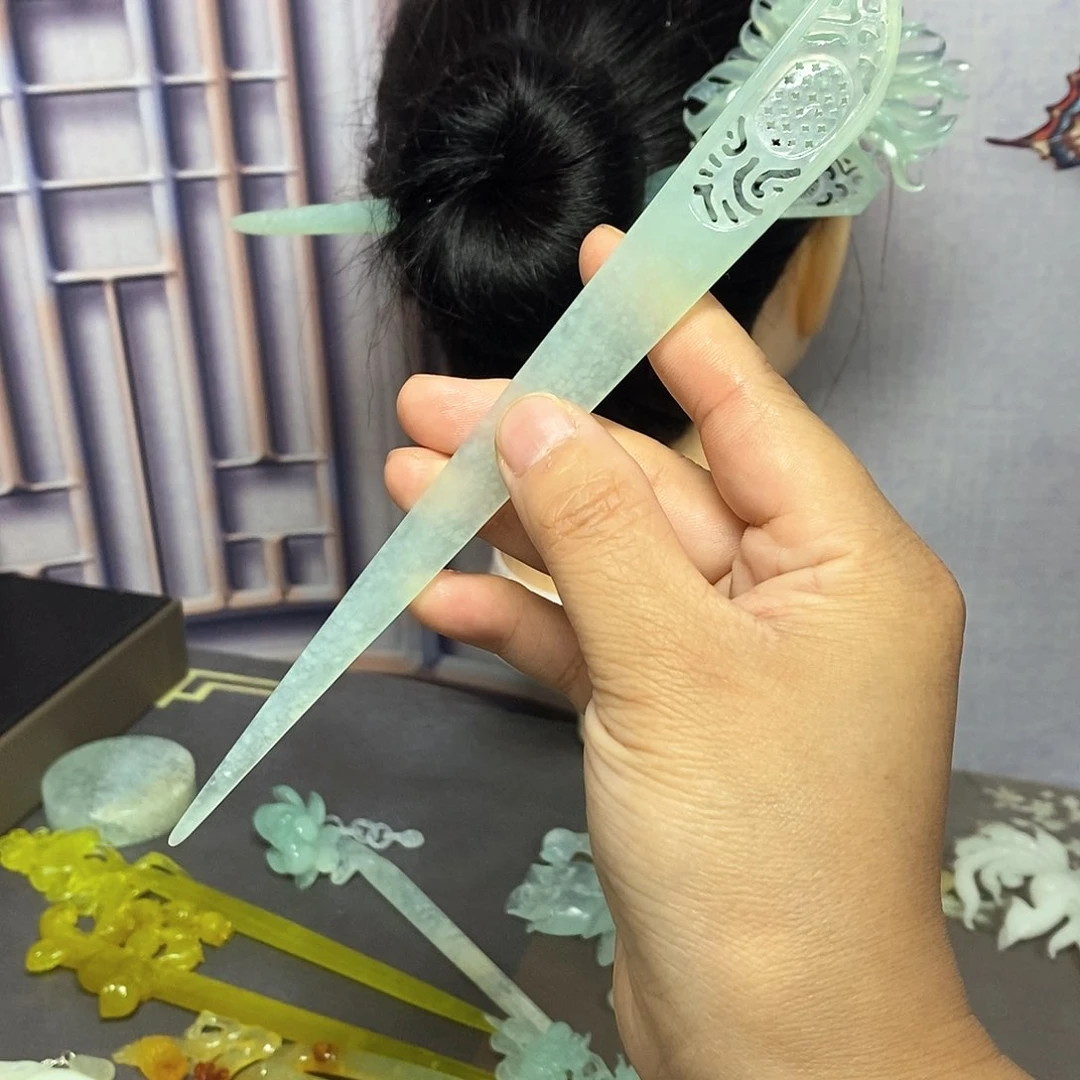 岫玉岫玉发簪未镶嵌逸