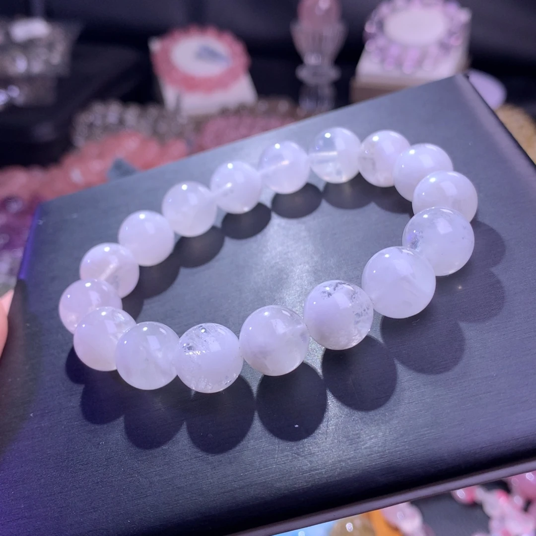 水晶银S925镶嵌手串婚纱白雪花幽灵 12m+