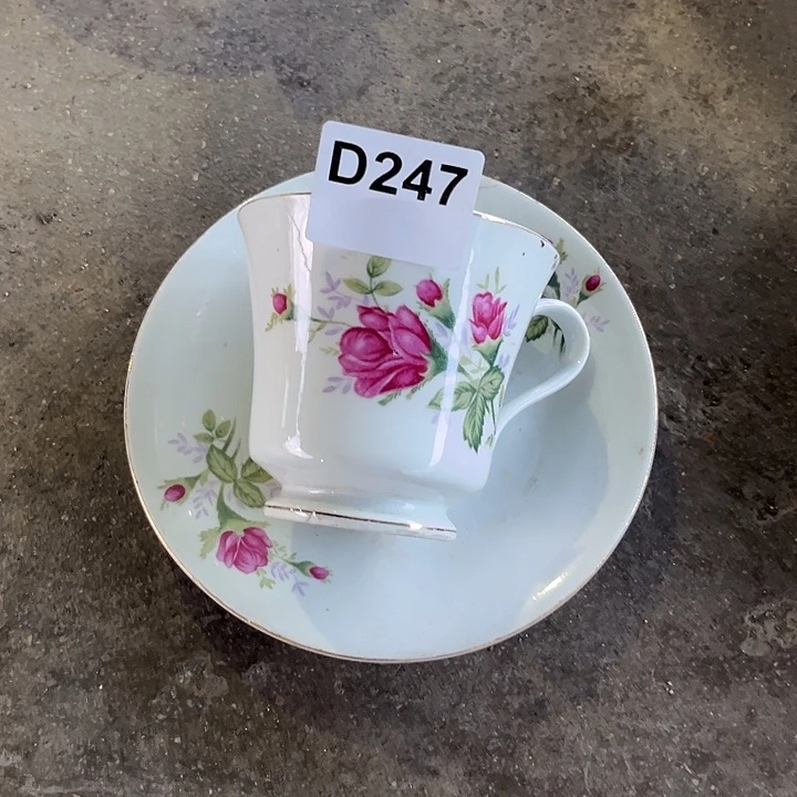 盘八九十年代高岭土盘碗碟有矿点D247 四杯四碟