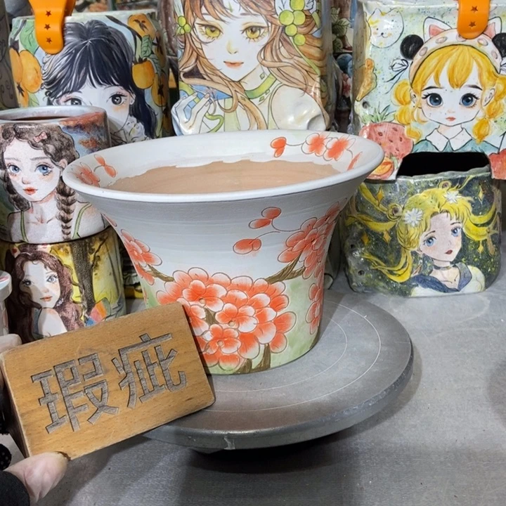红陶景德镇艺术手绘作品