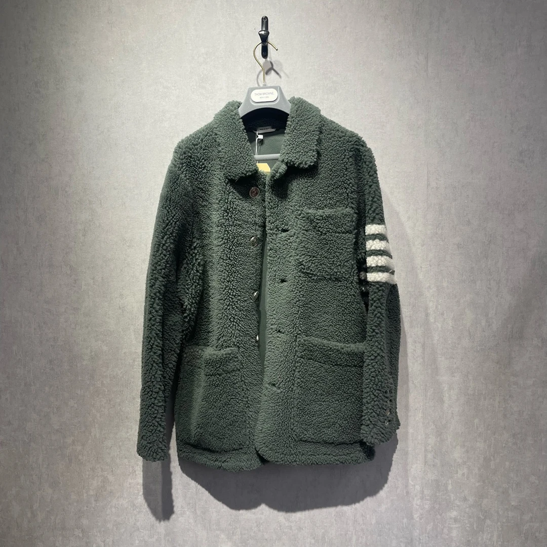 未使用 THOMBROWNE 经典条纹皮毛一体/0码/42050/DY213088